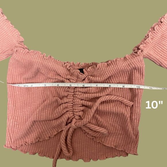 Kanji Pink Off-Shoulder Ruched Crop Top – Size S - Picture 4 of 7